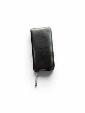 Coach Black Leather Zip Around Wallet